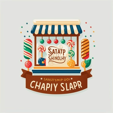 vector sticker design, Christmas Candy Shop clipart, white background, flat colors