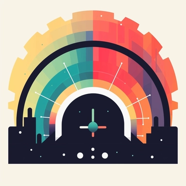 a clipart style 2D image with a credit scoring graph