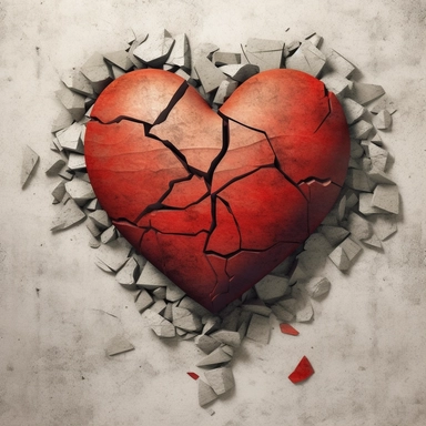 Create a photorealistic, vectorized clipart image inspired by the quote Love never fails from 1 Corinthians 13:8. The content should include a heart symbol, representing love, that is unbroken and strong, perhaps made of a resilient material like stone or metal. The heart should be surrounded by a soft, glowing light, symbolizing the enduring nature of love. The quote should be written in elegant, flowing script beneath the heart. The medium should be digital art, with a style reminiscent of hig
