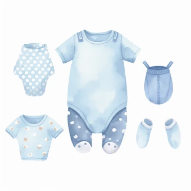 watercolor,clipart,baby clothes onesies,light blue