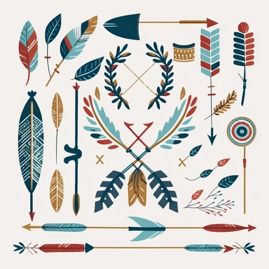 clipart boho Olympic archery equipment