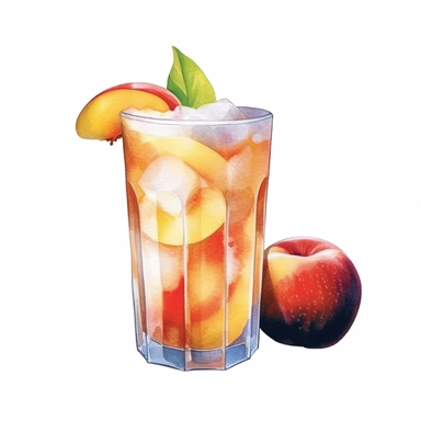 watercolor, hyper realistic, white background, white margins, 16k, ultra detailed clipart, cut out image, hand-drawn apple fruit shake drink