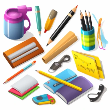 Office Supplies Clipart, 8k