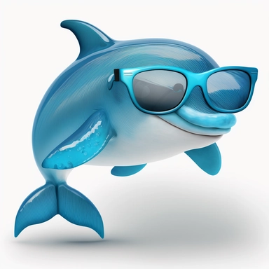 funny dolphin with sunglasses clipart