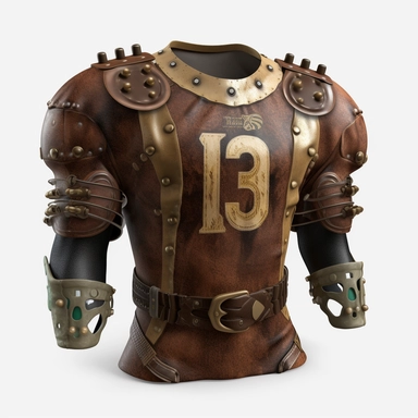 steampunk american football jersey, clipart, white background, realistic, 16k