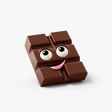 cute chocolate, clipart, minimalist, isolated white background, 8k