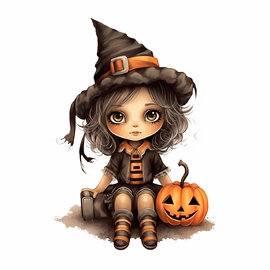 cute animated halloween clip art on a white background in HD
