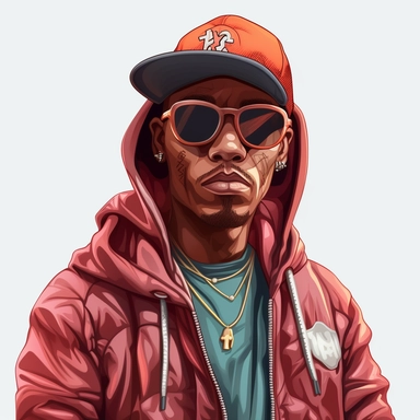 RAPPER GUY CLIPART, CARTOON, VECTOR, HOOD, california highway , ultra realistic, 4k, high resolution, 3d