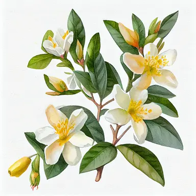 pretty, Carolina Jessamine watercolor clipart, white background, extreme detail ,