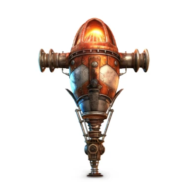 steampunk rocket lamp clipart 8k