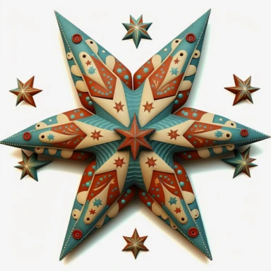 folk art star clipart art
