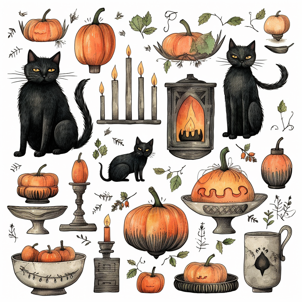 halloween candles cliparts