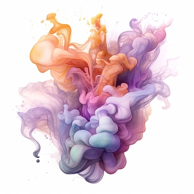 smoke, clipart, intense white and deep pastel colors, dnd, watercolor, no background, isolated on a white background, self contained, well defined edges, by amy sol and magali villeneuve and susan bourdet and ross tran, spaced out, glowy, intricate, 8k