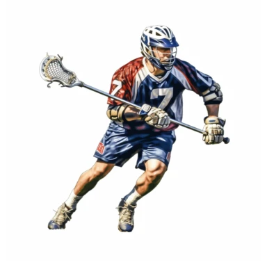lacrosse player clipart, white background