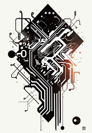 computer components diagram clipart electrical schematic, in the style of stylistic abstraction, futurism influence, tagging-like marks, poured, tattoo-inspired, #screenshotsaturday, rtx on