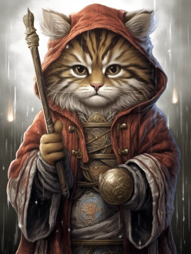 tarot card with tiger Cub as Jedi master, clipart png, WHITE BACKGROUND, photorealistic, painting, watercolor, 8k, ultra details,