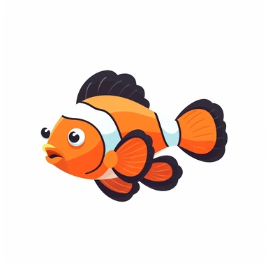 Clownfish clipart flat colors white background high resolution