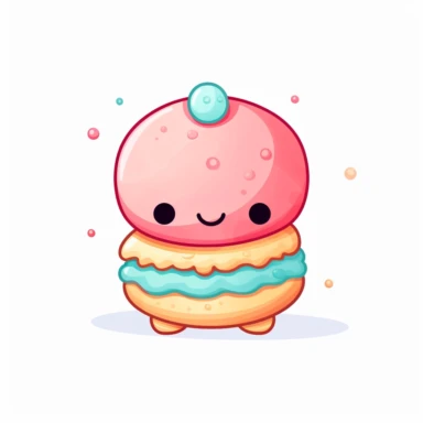 a kawaii macaroon clipart, white background