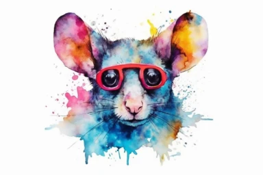 Watercolor, Bassador Mammal, clipart, hd, on a white background, spaced out