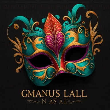 singlular Masquerade Mask Clipart, Mardi Gras mask clip art, Carnival graphics, Venetian mask, costume party, plain background