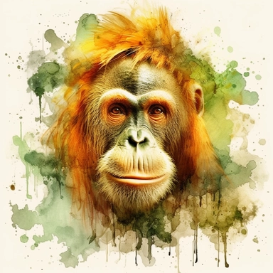 ape, cute ape, light green, light yellow, light ocher, hairy, cotton, beautiful puzzle ,enchanted Forest,realism, watercolor painting, enchanted Forest, solid background, white background, vintage outfit, oil painting, photobashing,clipart--v 5.1