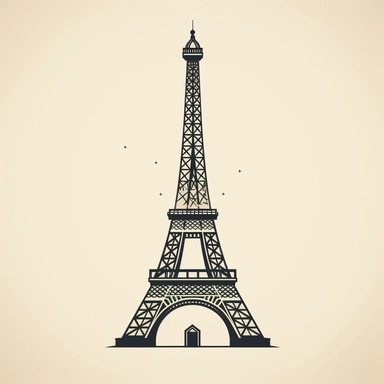 minimalist eiffel tower clip art