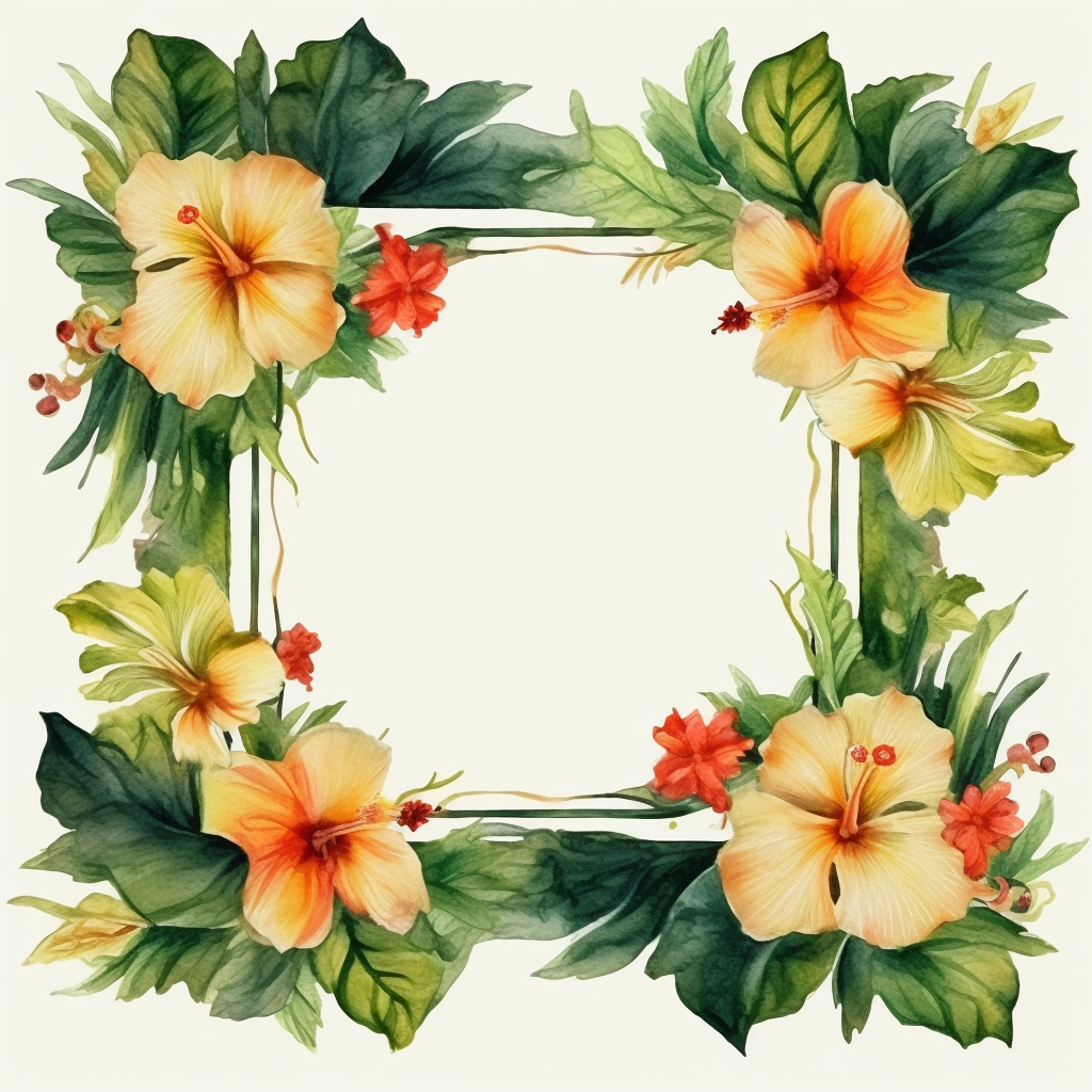 hibiscus frame cliparts