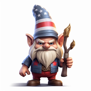 patriotic gnome clipart that looks like donald trump