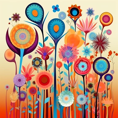 abstract flowers clip art
