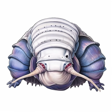 A super-cute Giant Isopod, deep-sea creature, knitted painting texture, Perfect for nursery art and children's book illustration style, simple, cute, full color, clipart, watercolor illustration, single object, high definition 8k, white background for removing background