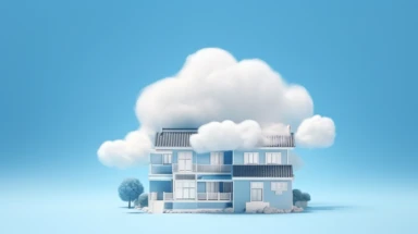3d Japanese style house icon float with cloud isolated on blue background. real estate trading, dream house concept,, clipping path, hyper realistic, photorealistic, highly detailed,
