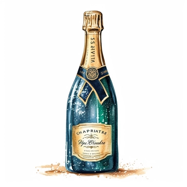 champagne bottle full body Clipart - 13 High Quality JPGs - Digital Download - Card Making, Mixed Media, Digital Paper Craft