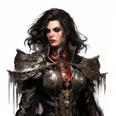 beautiful ADEPTA SORORITAS warhammer 40k fantasy character, dark hair, paint art style, clipart, white background, superrealistic, one of a kind