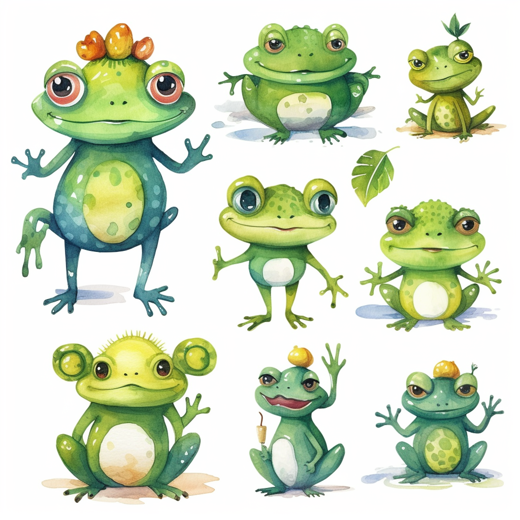 frog cartoon cliparts