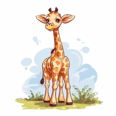 giraffe nature clipart two dimensional neutral color for kids easy drawing childish cute illustration sweet
