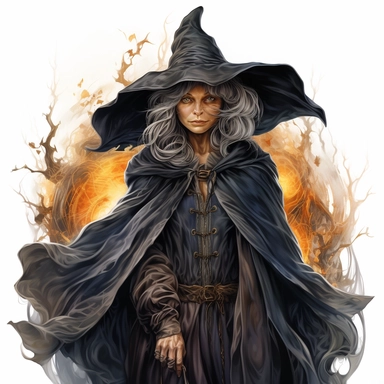 single halloween old witch clipart vector png white background
