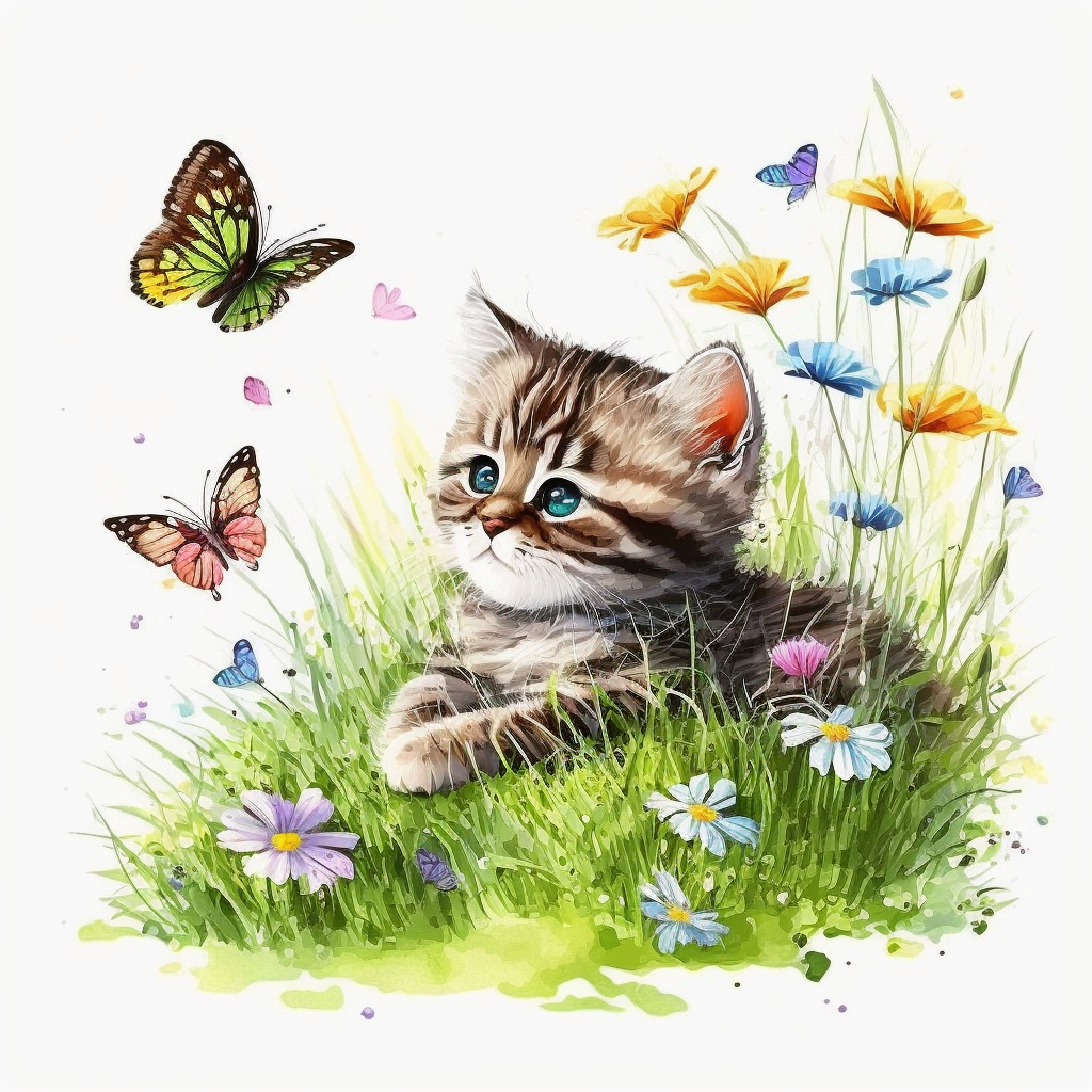 flying kitten cliparts