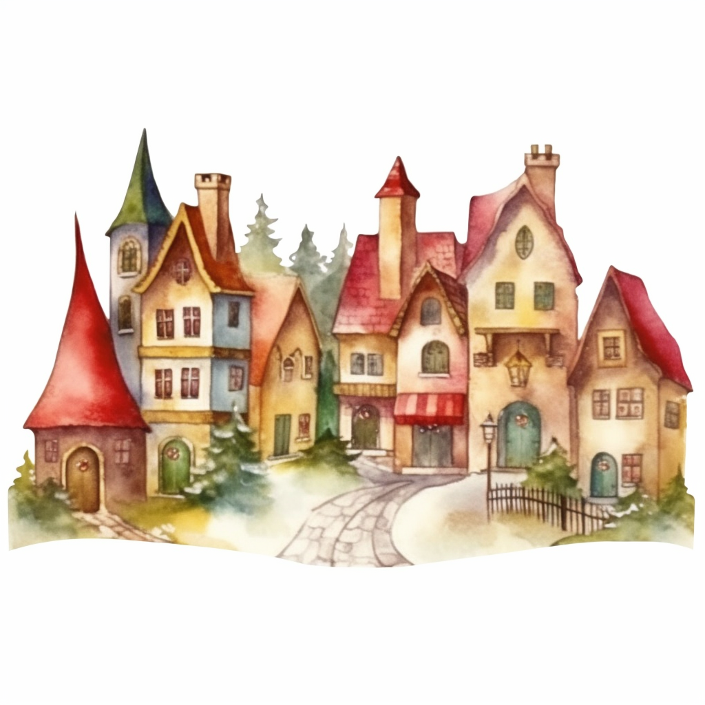 christmas village cliparts