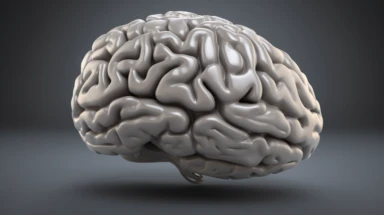 A 3D clipart image of a human brain, simplified and stylized for easy understanding. Ideal for application in various educational contexts.