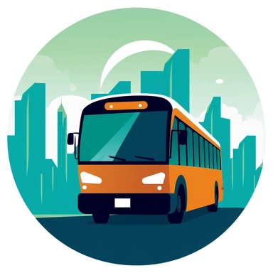 clip art, logo, graphic of a city bus,