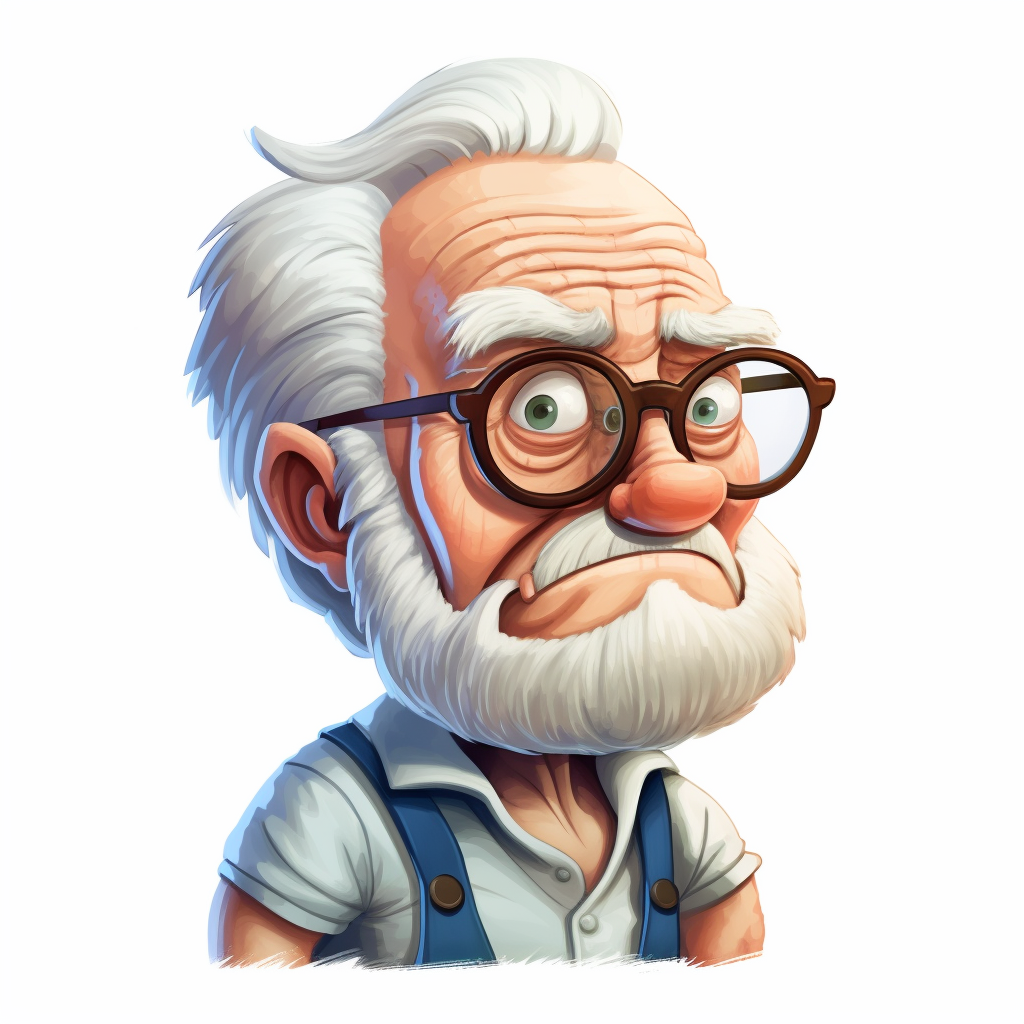 funny Grumpy Grandpa Clipart, white background - Clip Art Library