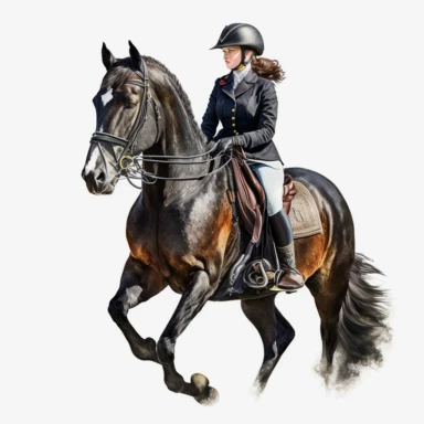 horse rider, clipart, realistic, very detailed, high resolution, white background