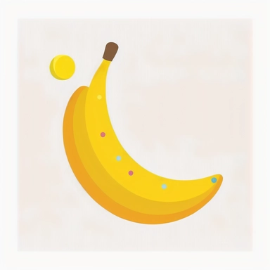 Banana flat vector clipart for kids, bright color, Minimalist cartoon style, on completely white background