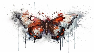 one butterfly colorful on a white background, in the style of florian nicolle, realistic clipart, serge marshennikov, orange, fantastical creatures, sky-blue and maroon, conceptual painting, no watermark, text,,professional lighting,cinematic lighting, long shadows, saturated contrast, hyperdetailed,32k,v-- 5.1