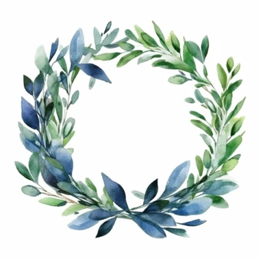 watercolor bay laurel clipart - watercolor clipart - watercolor wreath, single design, detailed