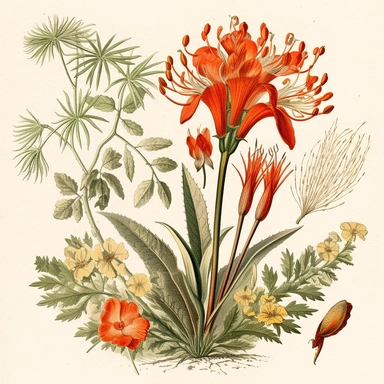 Clipart, vintage, watercolor, illustrations from book Flora Brasiliensis, by Carl Fiedrich von Martius illustration, sec XIX, hand drawn, texture