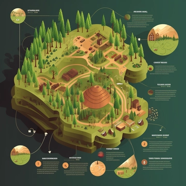 a diagram of how to measure biomass, using a land with a shape of USA, d&d map, clipart, connectivity, monocular, biopods, board game, broken forests, gsociety, canva, edo, draft, ape, vector style
