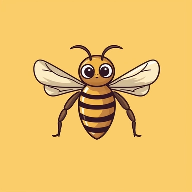 bee flying cartoon vector clipart in of style flat and simple ilustration for little kids