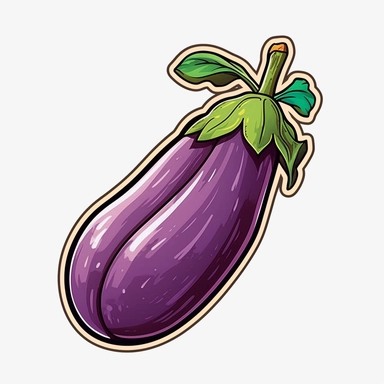 clipart sticker of eggplant