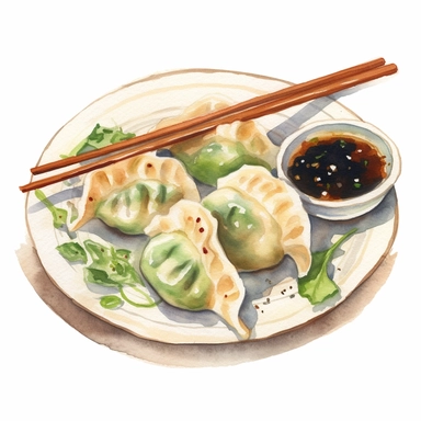 watercolor Dumplings clipart